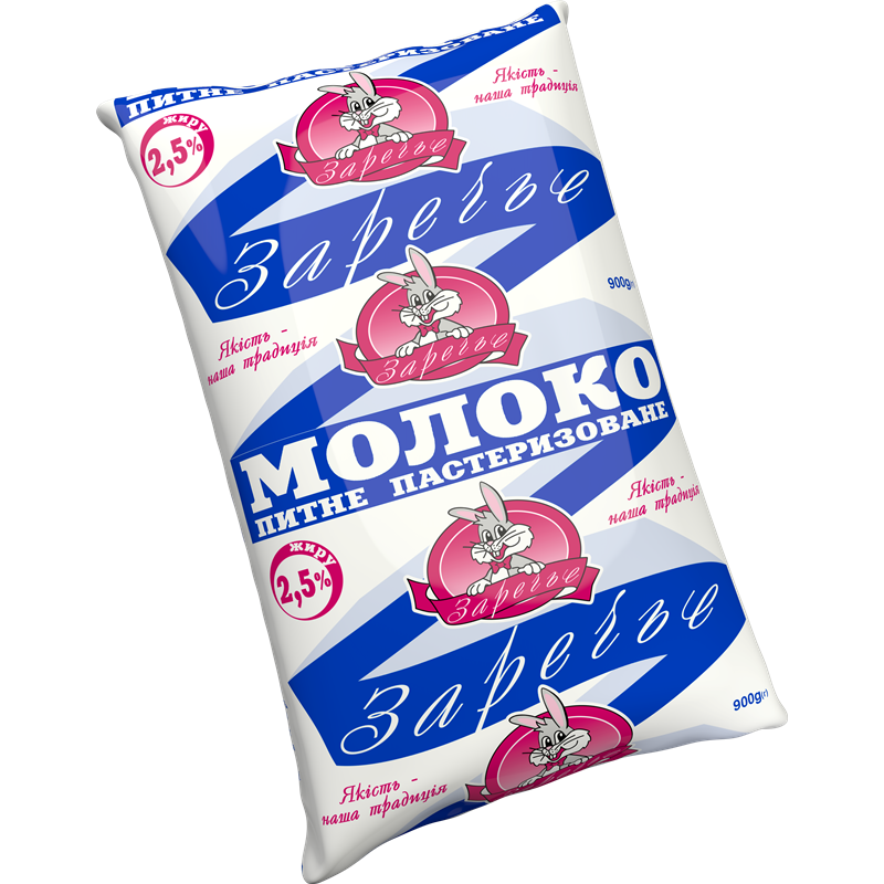 Молоко коров'яче ЗАРЕЧЬЕ, пастеризоване, 2,5%, 900г